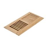 Razo White Oak Wood Floor Register, Drop in Vent Cover with Damper, 4x10 Inch (Duct Opening), Unfinished