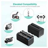 FirstPower NP-F750 Battery (2-Pack/5600mAh) and Dual USB Charger for Sony NP-F550 F570 F750 F770 F960 F970 Battery Sony CCD-TRV215 CCD-TR917 CCD-TR315 HDR-FX1000 HDR-FX7 HVR-V1U HVR-Z7U HVR-Z5U