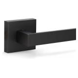 LUMIFERE Matte Black Dummy Door Handle Non-Turning Interior Door Levers (1 Pack) - Modern Keyless Lever Door Handle for Closets, Pantries, Stainless Steel - (Only One Side Use)