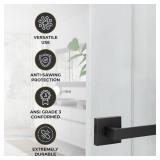 LUMIFERE Matte Black Dummy Door Handle Non-Turning Interior Door Levers (1 Pack) - Modern Keyless Lever Door Handle for Closets, Pantries, Stainless Steel - (Only One Side Use)