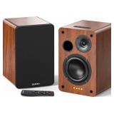 Saiyin Bluetooth Bookshelf Speakers, 40W X 2 Powered TV Speakers with 4 Inch Woofer, Turntable Speakers with Optical/AUX Input/Subwoofer Line Out for PC and TVs