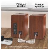 Saiyin Bluetooth Bookshelf Speakers, 40W X 2 Powered TV Speakers with 4 Inch Woofer, Turntable Speakers with Optical/AUX Input/Subwoofer Line Out for PC and TVs