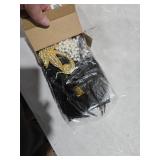 5 Pcs 1920s Accessories Set Flapper Feather Headband Pearl Necklace Earrings Gloves Fringed Evening Cape Scarf for Women(Elegant Style)