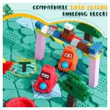 STEM Logic Road Builder Toys: Board Games Toys for 5 Year Old Kids Montessori Brain Teaser Puzzles Educational Learning Activities Toy for Kid Ages 3 4 6-8 12 Boys Girls Gifts (Blue, 50PCS)