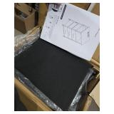 Fixwal Night Stand with Charging Station, LED Nightstand with U-S-B Ports and Outlets, 3 Fabric Storage Drawers with PU Finish, Bedside Table, Black