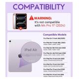 GreenLaw Keyboard Case for iPad Air 11-inch (M3 2025 / M2 2024) & Air 4th/5th Gen & iPad Pro 11 inch (1st/2nd/3rd/4th Gen), Smart Touchpad, 7-Color Backlit, Stain Resistant Cover, Light Purple