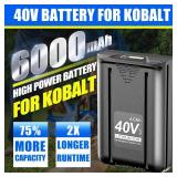 POWITEC 40V 6.0Ah Replacement Battery for Kobalt 40V MAX Lithium Ion Battery KB440-06 KB240-06 KB2540C-06 KB640-03