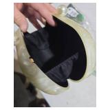 PENGZHI Women Oval Acrylic Clutch Purse Pearl Marble Evening Bag Chic Wedding Party Handbag Shell Purse for Cocktail, Ivory White