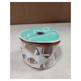 RG Ribbon with Printed Footballs, Wired Edges, 2.5" Inches x 10 Yards, for Sports Bows, Wreaths, and Decorations