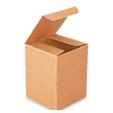 A1 Bakery Supplies Preimer High Kraft Pinstripe Brown Treat Gift Boxes (3 In X 3 In X 2 In) 10 Pack