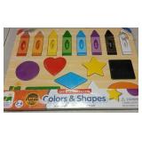Colors & Shapes Wooden Lift & Learn Puzzle (Damaged in Top Corners)