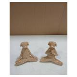Gold Glitter Yoga Pose Dog Statues 2pcs