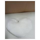 Fumete White Heart Plush Pillows for Women Room Decoration 14 x 17 Inch Heart Shaped Love Throw Pillows Gifts Stuffed Cute Cushion for Bedroom Sofa Party Decor