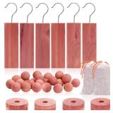 Homode Cedar Blocks for Clothes Storage, Cedar Wood Chips and Balls for Closets and Drawers, Fresh Scented Sachets, 40 Pack