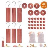 Homode Cedar Blocks for Clothes Storage, Cedar Wood Chips and Balls for Closets and Drawers, Fresh Scented Sachets, 40 Pack