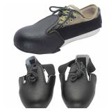 Steel Toe Cap Safety Shoe Covers, Universal Steel Toe Leather Overshoes Workplace Cover with Adjustable Strap, Unisex Safety Footwear Toe Leather Protector Attachment Size EUR 35-45 (1 Pair)