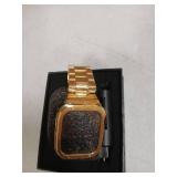 MioHHR Stainless Steel Watch Band with Case Compatible with Apple Watch Series 6 5 4 SE3/2/1(44mm) Series 3/2/1(42mm),Rugged Strap with Metal Protective Bumper Cover for iWatch Band Men(Gold)