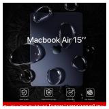 Soonjet Compatible for MacBook Air 15 inch Case M4 2025 2024 2023 M3 M2 [100% Match Official Color] [Ultra Thin Armor] Protective Hard Shell Matte Cover for Laptop A3241 A3114 A2941 - Midnight Clear
