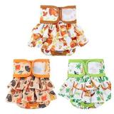 wegreeco Washable Dog Diapers (3 Pack), Highly Absorbent Dog Diapers for Female Dogs in Heat, Incontinence, or Excitable Urination (Awakened Lively Forest, Medium)