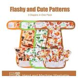 wegreeco Washable Dog Diapers (3 Pack), Highly Absorbent Dog Diapers for Female Dogs in Heat, Incontinence, or Excitable Urination (Awakened Lively Forest, Medium)