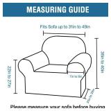 H.VERSAILTEX Stretch Velvet Armchair Cover Couch Covers 1 Cushion Chair Slipcover for Living Room Furniture Cover Crafted from Thick Comfy Rich Velour (Chair 31"-49", Taupe)