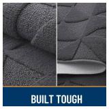 OLANLY Door Mats Indoor, Non-Slip, Absorbent, Dirt Resist, Entrance Washable Mat, Low-Profile Inside Entry Doormat for Entryway (30x17 inches, Dark Grey)