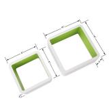 Homewell Set of 2 Cube Floating Shelves, Wood Wall Shelves for Home Decoration, Storage Display Rack, White+Green.
