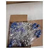 Acmee 115 PCS Ball Cake Toppers - Mini Balloon Cake Decorations Foam Ball Cupcake Picks DIY Cake Insert Toppers for Birthday Party Wedding Baby Shower (Blue, Purple, Silver)