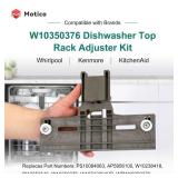 12pcs UPGRADED W10350376 W10350374 Dishwasher Top Rack Adjuster Parts with W10195840 & W10195839 & W10250160 & W10508950 & W10082853 Upper Parts Replacement for Whirlpool Kenmore KitchenAid Dishwasher