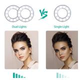 NexiGo 3.5 Inch Dual Selfie Ring Light with Moible Phone & Webcam Holder, 3-Light Modes, 10 Brightness Levels, LED Ringlight with Tripod Stand, for Live Streaming Makeup Video Conference