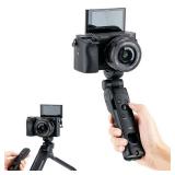 JJC GP-VPT2BT Wireless Bluetooth Remote Shooting Grip & Mini Tripod for Sony ZV-E10 II ZV-1F ZV1F ZV-1 II ZV1 ZV-E1 RX100 VII A6100 A6600 A6700 A7C II A7CR A7RV A7SIII A7V A7IV A7III RX1R III FX30 FX3