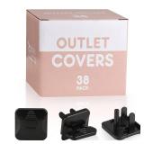 Outlet Covers Babepai 38-Pack Black Child Proof Electrical Protector Safety Improved Baby Safety Plug Covers