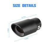 Exhaust Tips Stainless Steel, Car Exhaust Tail Muffler Tip Pipes Muffler Modification, Inlet 2.5" Outlet 3.2" Polished Finished Tail Pipe, Auto Replacement for Most Cars Sedans Trucks (Black/Straight)