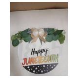 Happy Juneteenth Round Door Hanger