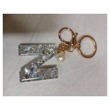 Initial N Bling Keychain