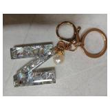 Initial N Bling Keychain