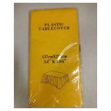 Yellow Plastic Rectangular Tablecover 54x108 3pk