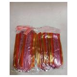 Pull Flower Ribbon Bows Red 6pk with Butterfly Stickers