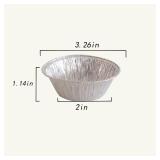 HLCM 200 Pcs Aluminum Foil Pie Trays, Mini Pie Pans, Disposable Baking Tart Molds, Aluminum Foil Pie Pan for Baking Tart Eggs, Quiche Pie, Caramel Pudding Pie (200 PCS)