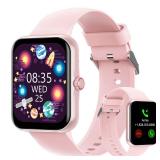 PTHTECHUS Smart Watch for Kids, 1.83" Fitness Tracker Smartwatch for Young with Heart Rate/Sleep Monitor 37 Sports Modes Calorie Step Counter Phone Calls Siri Notifications for Andriod iPhone (Pink Mi