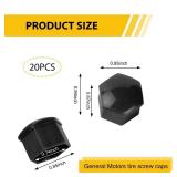 UGSHY 20 PCS Wheel Lug Nut Covers, 19mm Hex Wheel Bolt Dust Caps, Plastic Car Wheel Nut Caps with Removal Clip, Anti-theft Hub Screw Exterior Protection, Universal Accessories for Cars (Black)