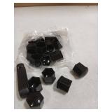UGSHY 20 PCS Wheel Lug Nut Covers, 19mm Hex Wheel Bolt Dust Caps, Plastic Car Wheel Nut Caps with Removal Clip, Anti-theft Hub Screw Exterior Protection, Universal Accessories for Cars (Black)