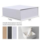 Rsgift White Gift Box with Lid, 7.8x7x3.1 Inches(Inside size:7.4x6.8x3 inches), Magnetic Closure Small box for Men - Wedding, Birthday, Graduation Packaging