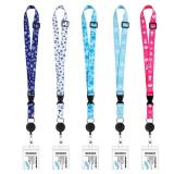 Leinuosen 4 Sets Christmas Cruise Lanyard for Ship Cards Retractable Lanyard with Waterproof ID Badge Reel Holder Gifts for Cruise Ship Essentials for Carnival(Vivid Style)