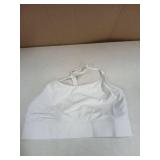 RUNNING GIRL Sports Bras for Women, Criss-Cross Back Padded Strappy Sports Bras Medium Support Yoga Bra with Removable Cups(2919 White M)