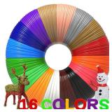 3D Pen Refills 1.75mm PLA Filament 640 Feet 16 Colors, Each Color 40ft, Bonus 250 Stencils eBooks, dikale 3D Pen Material