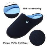 Golonbes Mens House Memory Foam Slippers, Slip on Cozy Slippers for Men, Lightweight House Bedroom Shoes Anti-Slip Rubber Sole with Soft Warm Flannel Lining Machine Washable Indoor Outdoor Size 11-12