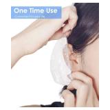 Comforer 200 Pack Disposable Ear Covers for Shower, Waterproof Plastic Ear Protectors, Ear Shower Caps for Hair Dye-(15cm)