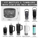 WUQID Protective Bling Heart Texture Silicone Boot Sleeve Compatible with Stanle Tumbler 40oz 30oz 20oz & 12-24oz Hydroo Sport Flask Bottles, Anti-Slip Bottle Bottom Sleeve Cover for 2.8-2.95in Bottom