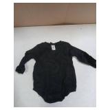 SOBOWO Black Long Sleeve Baby Onsie Organic Cotton Baby Boy Bubble Romper Black Crewneck Long Sleeve Oversized One-Piece TShirt Onsies Top Summer Clothes(L-Black, 9-12 Months)